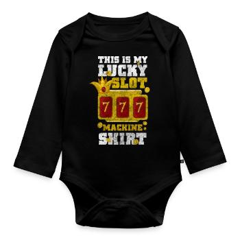 Slot Machine Money Gambler Slot Machine - Organic Longsleeve Baby Bodysuit - black - Front