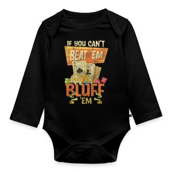 Ace Hold'em Poker - Organic Longsleeve Baby Bodysuit - black - Front