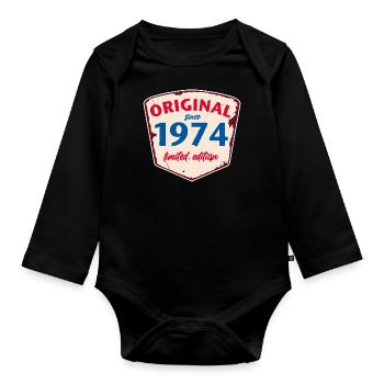 1974 Blechschild - limeted edition - Vintage - Baby Bio-Langarm-Body - Schwarz - Vorne