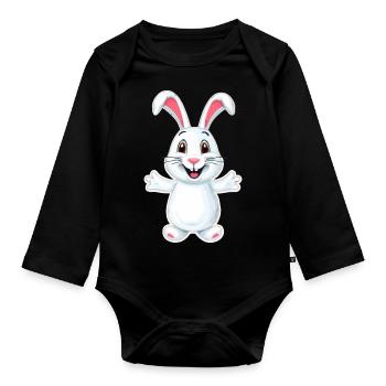 Drôle de lapin - Body Bébé bio manches longues - noir - Devant