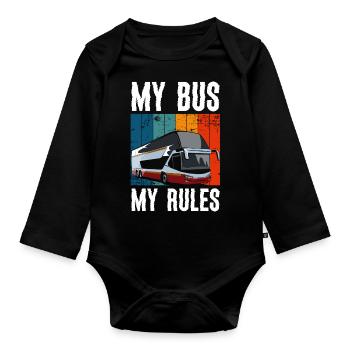 Bus occupation Work Drivers - Organic Longsleeve Baby Bodysuit - black - Front