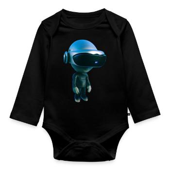 VR Alien - Organic Longsleeve Baby Bodysuit - black - Front
