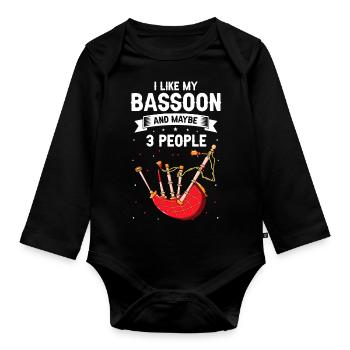 Bagpipes for pipers and Scots - Organic Longsleeve Baby Bodysuit - black - Front