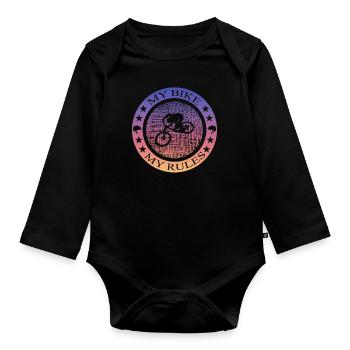 Fahrrad, biken, Bmx, Mtb - Baby Bio-Langarm-Body - Schwarz - Vorne