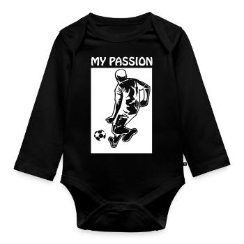 Fußball Soccer - Organic Longsleeve Baby Bodysuit - black - Front