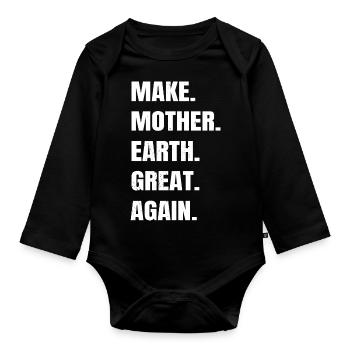 joke quote birthday gift idea statement gift humor - Organic Longsleeve Baby Bodysuit - black - Front