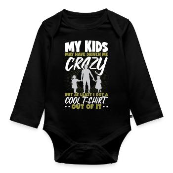 Funny Dad Joke Father's Day Daughters Kids Dad - Organic Longsleeve Baby Bodysuit - black - Front