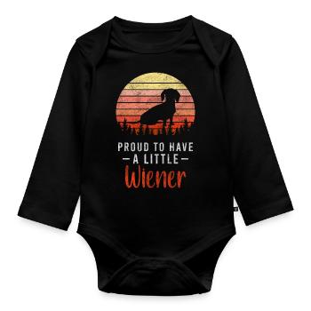 Dachshund Paw Hunter Dog Sports - Organic Longsleeve Baby Bodysuit - black - Front
