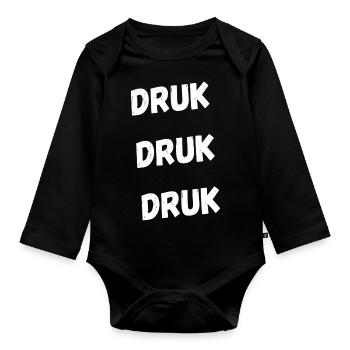 Impression pression, T-shirts en dialecte - Body Bébé bio manches longues - noir - Devant