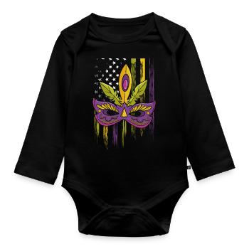 Perles de costume de carnaval - Body Bébé bio manches longues - noir - Devant