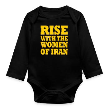 Rise with the women of iran - Body Bébé bio manches longues - noir - Devant