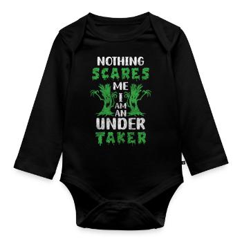 Undertaker Funeral Coffin Vocation - Organic Longsleeve Baby Bodysuit - black - Front