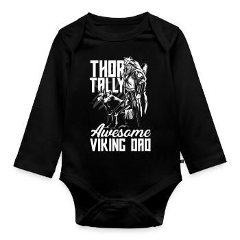 Thor-tally Awesome Viking Dad Fête des pères - Body Bébé bio manches longues - noir - Devant