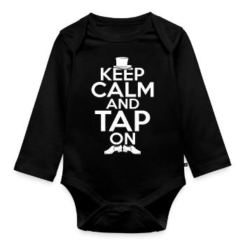 Restez calme et tapez sur Tap Dancer Tap Dance - Body Bébé bio manches longues - noir - Devant