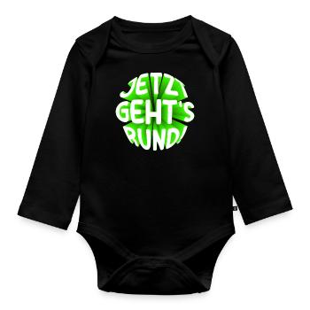 Jetzt gehts rund 3D - Baby Bio-Langarm-Body - Schwarz - Vorne