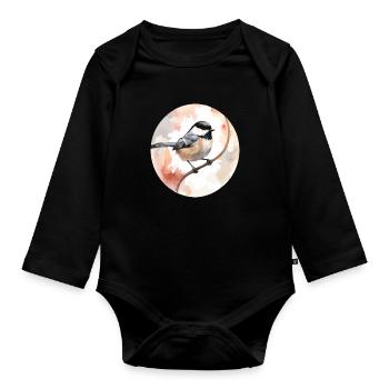 Meise - Baby Bio-Langarm-Body - Schwarz - Vorne