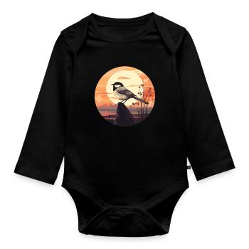 Meise - Baby Bio-Langarm-Body - Schwarz - Vorne