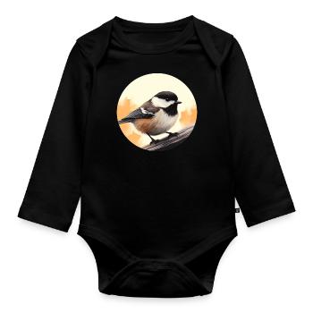 Meise - Baby Bio-Langarm-Body - Schwarz - Vorne