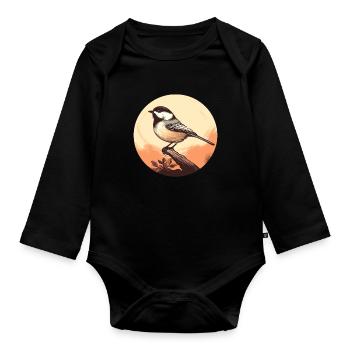 Meise - Baby Bio-Langarm-Body - Schwarz - Vorne