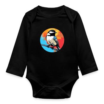 Meise - Baby Bio-Langarm-Body - Schwarz - Vorne