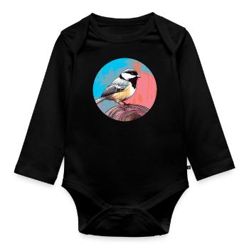 Meise - Baby Bio-Langarm-Body - Schwarz - Vorne