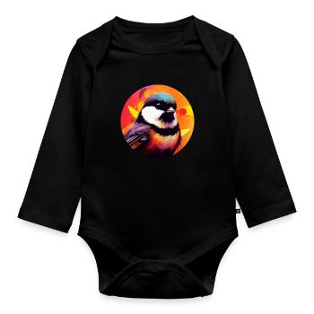 Meise - Baby Bio-Langarm-Body - Schwarz - Vorne