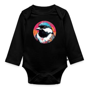 Meise - Baby Bio-Langarm-Body - Schwarz - Vorne