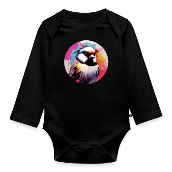 Meise - Baby Bio-Langarm-Body - Schwarz - Vorne