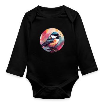 Meise - Baby Bio-Langarm-Body - Schwarz - Vorne