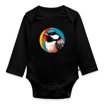 Meise - Baby Bio-Langarm-Body - Schwarz - Vorne