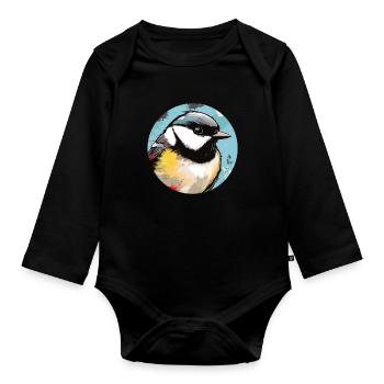 Meise - Baby Bio-Langarm-Body - Schwarz - Vorne