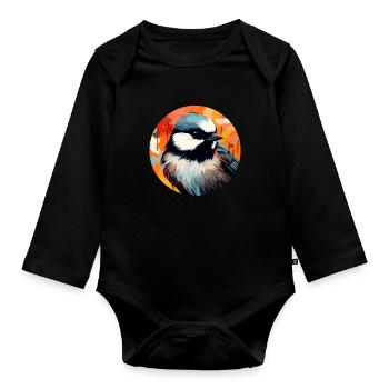 Meise - Baby Bio-Langarm-Body - Schwarz - Vorne