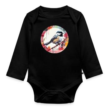 Meise - Baby Bio-Langarm-Body - Schwarz - Vorne
