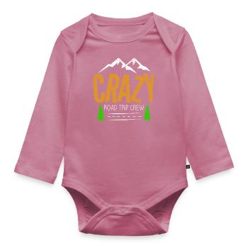 Crazy Road Trip Crew | Vacation Travel - Organic Longsleeve Baby Bodysuit - mauve - Front