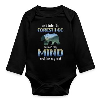 Tree Hiking Recreation Landscape - Organic Longsleeve Baby Bodysuit - black - Front