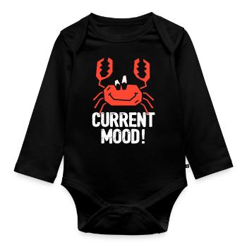 Humeur actuelle du crabe - Body Bébé bio manches longues - noir - Devant