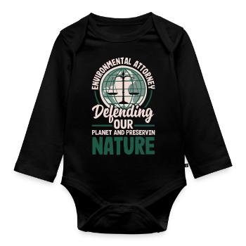 Environmental Attorney Defending Our Planet - Baby Bio-Langarm-Body - Schwarz - Vorne