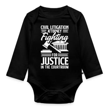 Civil Litigation Attorney Fighting for Justice - Baby Bio-Langarm-Body - Schwarz - Vorne