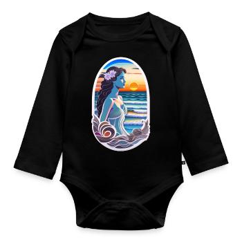 Surfing - Hawaii - Aloha - Organic Longsleeve Baby Bodysuit - black - Front