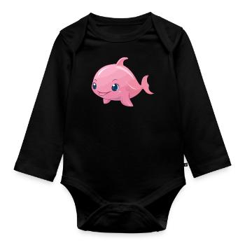 Bébé cachalot - Body Bébé bio manches longues - noir - Devant