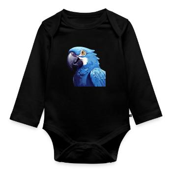 Hyacinth Macaw - Organic Longsleeve Baby Bodysuit - black - Front