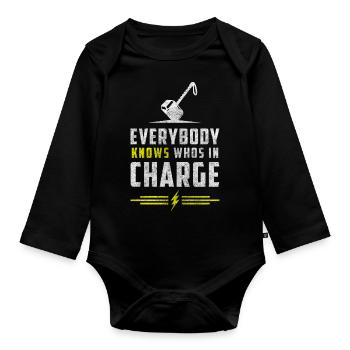 Thor Norse Lightning Celts - Organic Longsleeve Baby Bodysuit - black - Front