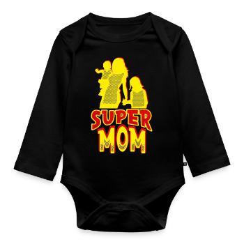 Fête des mères Maman - Body Bébé bio manches longues - noir - Devant