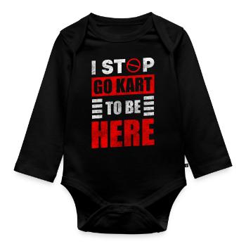 Kart Karting Karting Racing - Organic Longsleeve Baby Bodysuit - black - Front
