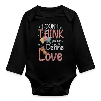 Teddy bear kids cuddle - Organic Longsleeve Baby Bodysuit - black - Front
