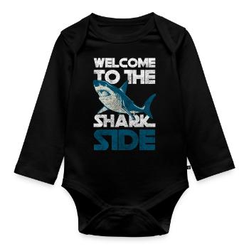 Sharks Sea Sea Animal King - Organic Longsleeve Baby Bodysuit - black - Front