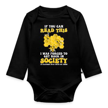 Beekeeper Bee Bumblebee - Organic Longsleeve Baby Bodysuit - black - Front