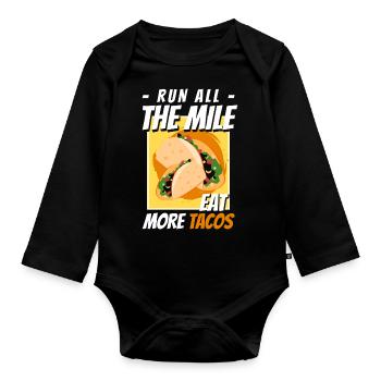 Taco Food Latino Burrito - Organic Longsleeve Baby Bodysuit - black - Front