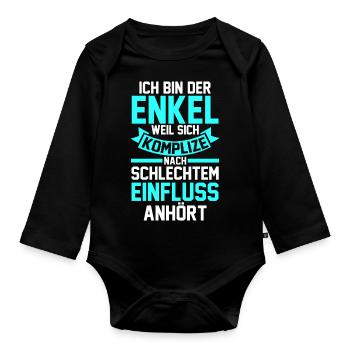 Enkel - Baby Bio-Langarm-Body - Schwarz - Vorne