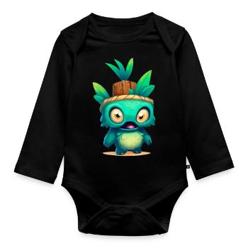 TikkiKiddy - Baby Bio-Langarm-Body - Schwarz - Vorne
